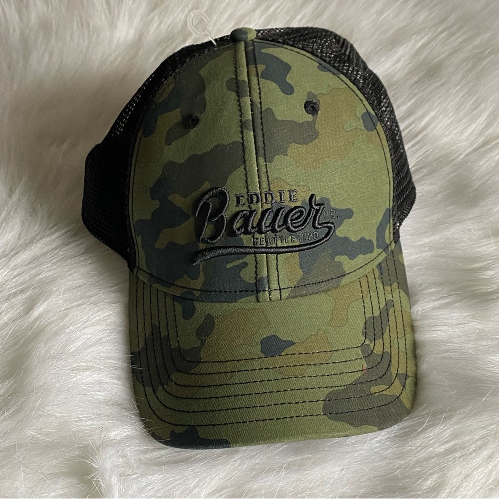 Eddie Bauer Camo‎ Trucker Hat Mens One Size Cap Snap Back